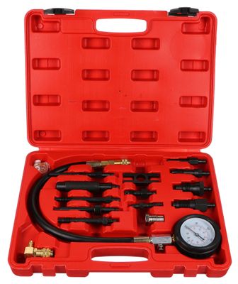 Sada pro testování komprese naftových motorů MECHANIC ENGINE TESTER 23, 0-70bar, 23ks SIXTOL
