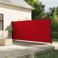 vidaXL Zaťahovacia bočná markíza, červená 160x600 cm
