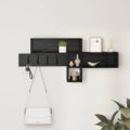 vidaXL Vešiak na stenu Nástenná montáž Čierny dub 100 x 12 x 43,5 cm