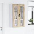 vidaXL Nástenný sklenený kabinet PORTO Sonoma dub 60 x 31 x 100 cm