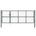 vidaXL Pletená záhradná brána antracitová 350x125 cm pozinkovaná oceľ