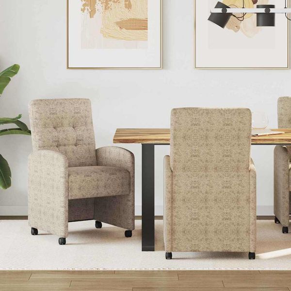 vidaXL Jedálenské stoličky na kolieskach s kolesami 2 pcs Svetlosivá
