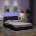 vidaXL Rám postele s LED bez matraca tmavosivá 120x200 cm látka