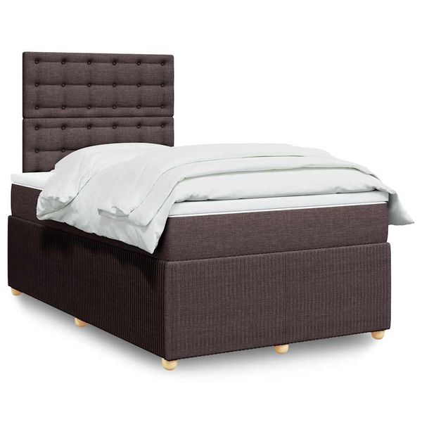 vidaXL Boxspring posteľ s matracom tmavohnedá 120x200 cm látka