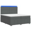 vidaXL LED boxspring posteľ s matracom Tmavosivá 200 x 200 cm Látka