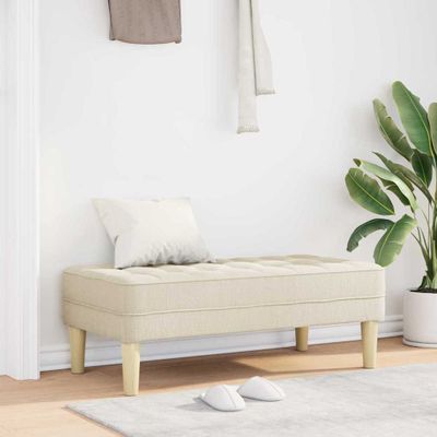 vidaXL lavička s vankúšom Ľan 113 x 57 x 39 cm látka