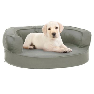 vidaXL Ergonomický matrac pre psa 60x42 cm ľanový vzhľad šedý