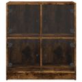 vidaXL Bočná skrinka so sklenenými dvierkami dymový dub 68x37x75,5 cm