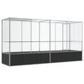 vidaXL Voliéra s nadstavcom strieborná 418,5x107x212 cm oceľ