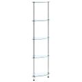 vidaXL Regál s 5 policami, priehľadný 30x30x130 cm, tvrdené sklo