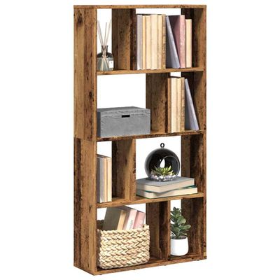 vidaXL Knižnica staré drevo 60x20x120,5 cm kompozitné drevo