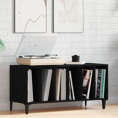 vidaXL Skrinka na gramofónové platne Čierny dub 100 x 38 x 48 cm