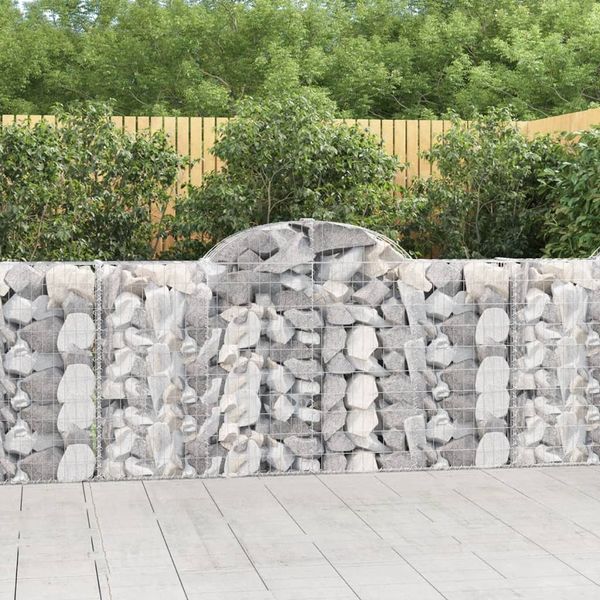 vidaXL Oblúkové gabiónové koše 14 ks 200x30x100/120cm pozinkov. železo