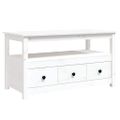 vidaXL Konferenčný stolík biely 102x49x55 cm borovicový masív