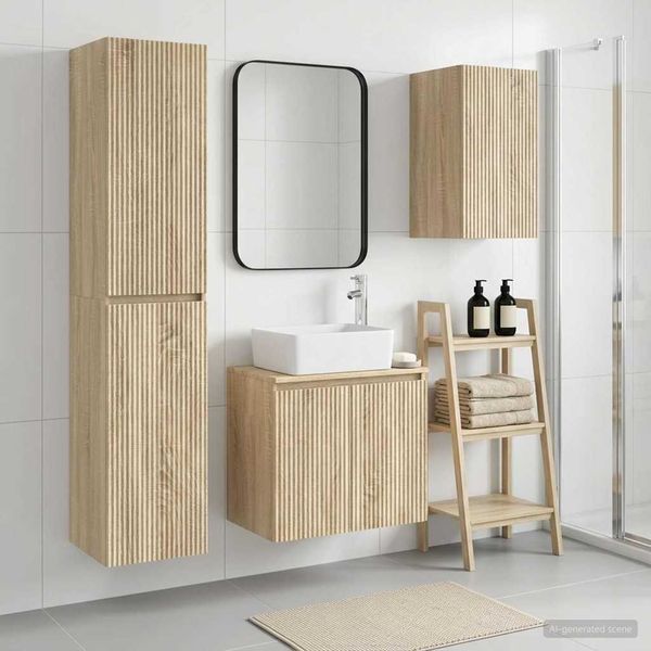 vidaXL Sada kúpeľňového nábytku 3 ks Dub sonoma 33 x 34,5 x 160 cm