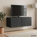 vidaXL Nástenná TV skrinka 98 x 31 cm Čierna Kompozitné drevo Nástenný
