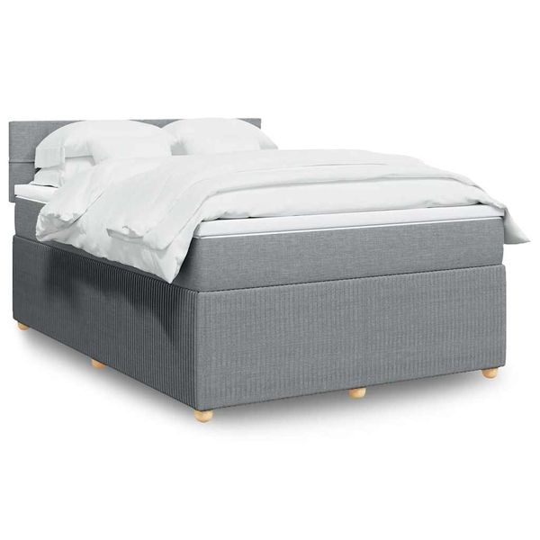 vidaXL Boxspring posteľ s matracom svetlosivá 100x200 cm látka