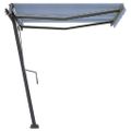 vidaXL Samostatne stojaca automatická markíza 300x250 cm modro-biela