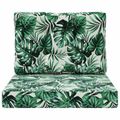 vidaXL Vankúš na vonkajšiu pohovku Polyester Vzor s listami 60 x 60 cm