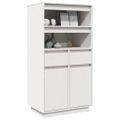 vidaXL Vysoká skrinka biela 60x40x116,5 cm masívna borovica