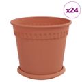 vidaXL Kvetináče 24 ks Tehlovo červená Plast