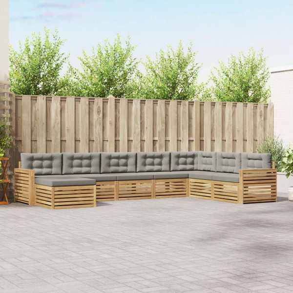 vidaXL Záhradná súprava gaučov 8 pcs Biela a svetlosivá