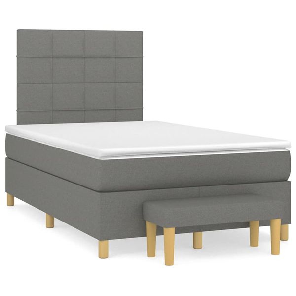 vidaXL Boxspring posteľ s matracom, tmavosivá 120x190 cm, látka