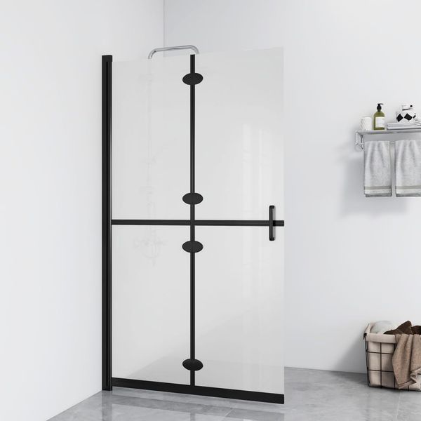 vidaXL Skladacia sprchová zástena nepriehľadné ESG sklo 100x190 cm