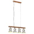 vidaXL Industriálna stropová lampa strieborná mangovník E27