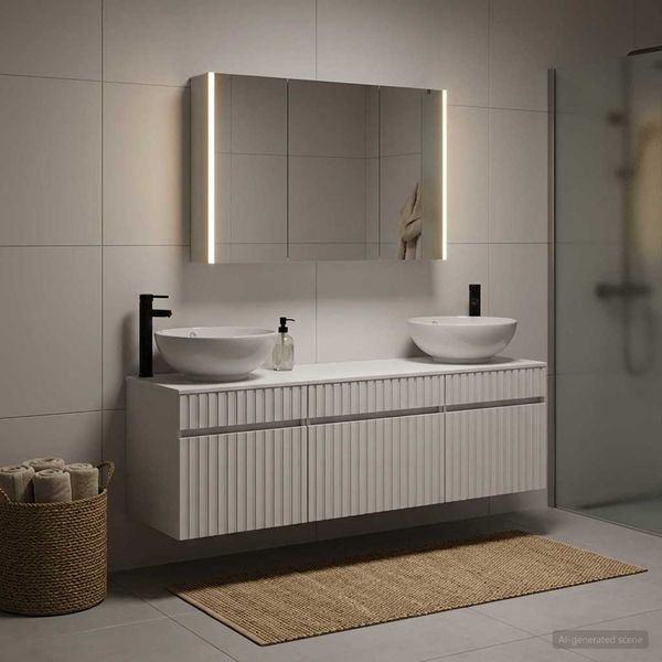 vidaXL Set kabinetov do kúpeľne 4 pcs Biela 103,5 x 15,5 x 70 cm