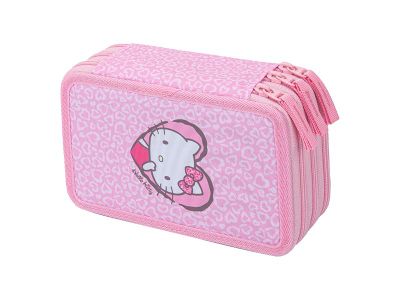 Trojposchodové puzdro na ceruzky BAAGL Hello Kitty Sweet Leopard