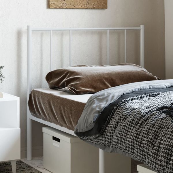 vidaXL Kovové náhradné čelo postele biele 80 cm