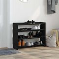 vidaXL Regál na topánky čierny 80x25x62 cm spracované drevo