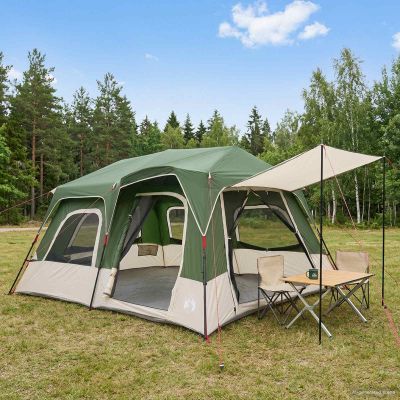 vidaXL Okamžitý stan Zelená Pre 8 osôb 185T Polyester s PU náterom