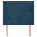 vidaXL Čelo postele so záhybmi tmavomodrá 103x16x118/128 cm zamat