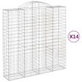 vidaXL Oblúkové gabiónové koše 14 ks 200x50x200/220cm pozinkov. železo