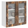 vidaXL Nástenný sklenený kabinet LUCCA Dymový dub 80 x 31 x 80 cm