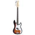 vidaXL Elektr. basgitara pre začiatočníka s taškou hnedo-biela 4/4 46"