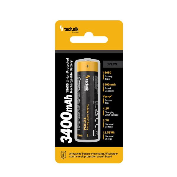 Technik TR1834 Nabíjateľná Li-Ion batéria 18650 3400mAh 3,7V B1