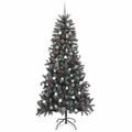 vidaXL Umelý vianočný stromček Zelená 240 cm PVC, plast a oceľ