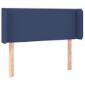vidaXL Čelo postele s LED modré 93x16x78/88 cm látka