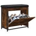 vidaXL Lavička na topánky s vyklápacou zásuvkou dymový dub 62x32x56 cm