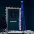 vidaXL Vianočný stromček, kužeľ, 136 LED, modré svetlo 70x240 cm
