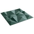 vidaXL Nástenné panely 12 ks 50 x 50 cm Diamond Zelený XPS Pena