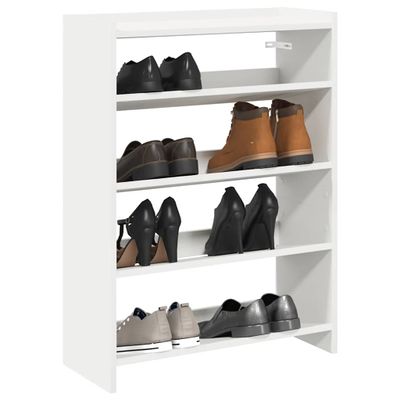 vidaXL Regál na topánky biely 60x25x81 cm spracované drevo