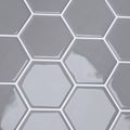 vidaXL Hexagónová dlažba 50 ks Sivá 30 x 30 cm Polyuretán a PET