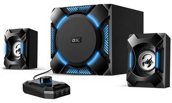 POŠKOZENÝ OBAL - GENIUS repro GX GAMING SW-G2.1 1200/ 2.1/ 36W/ Černé Reproduktory, herní, 2.1, 36W, modré podsvícení, cerné - POŠKOZENÝ OBAL