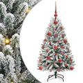 vidaXL Umelý Sklápací Vianočný Stromček 150 LED Zelená a biela 120 cm