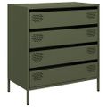 vidaXL Komoda olivovozelená 68x39x73,5 cm oceľ valcovaná za studena