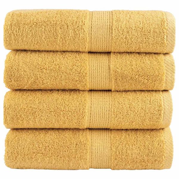 vidaXL Prémiové umývacie utierky SOLUND 4 ks zlaté 30x30 cm 600 g/m²